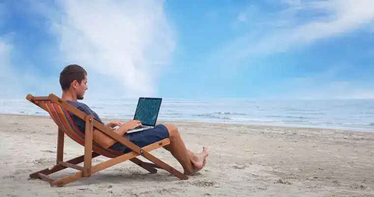 Remote Worker at the beach