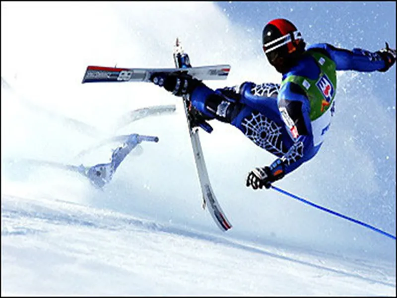 skier wipeout