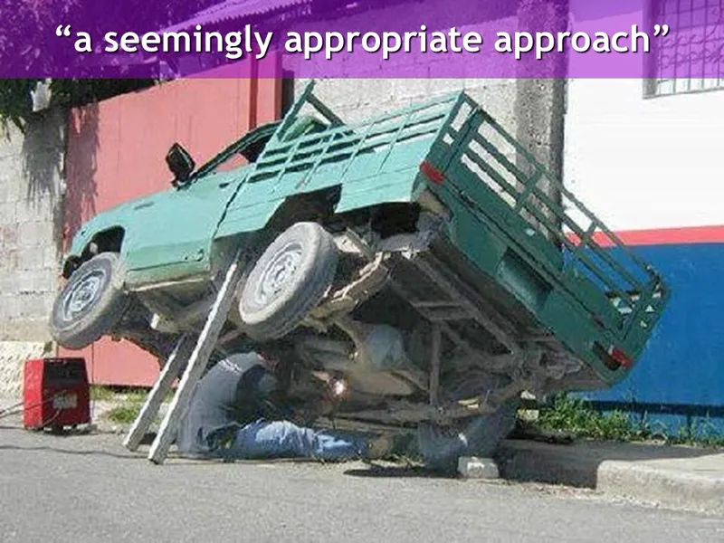 car supported poorly