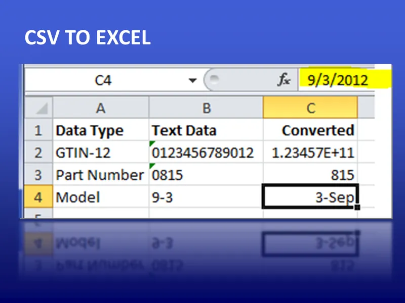 csv to excel issues